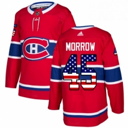 Mens Adidas Montreal Canadiens 45 Joe Morrow Authentic Red USA Flag Fashion NHL Jersey 