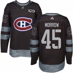 Mens Adidas Montreal Canadiens 45 Joe Morrow Premier Black 1917 2017 100th Anniversary NHL Jersey 