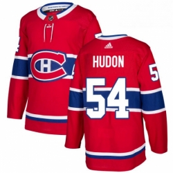 Mens Adidas Montreal Canadiens 54 Charles Hudon Authentic Red Home NHL Jersey 