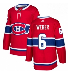 Mens Adidas Montreal Canadiens 6 Shea Weber Authentic Red Home NHL Jersey 