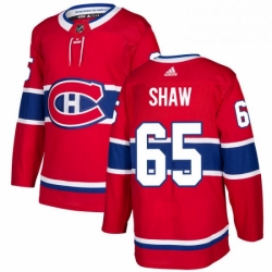 Mens Adidas Montreal Canadiens 65 Andrew Shaw Authentic Red Home NHL Jersey 