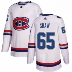Mens Adidas Montreal Canadiens 65 Andrew Shaw Authentic White 2017 100 Classic NHL Jersey 