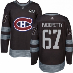 Mens Adidas Montreal Canadiens 67 Max Pacioretty Premier Black 1917 2017 100th Anniversary NHL Jersey 