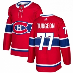 Mens Adidas Montreal Canadiens 77 Pierre Turgeon Premier Red Home NHL Jersey 