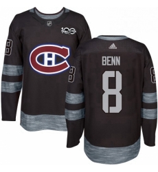 Mens Adidas Montreal Canadiens 8 Jordie Benn Authentic Black 1917 2017 100th Anniversary NHL Jersey 