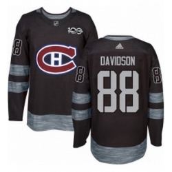 Mens Adidas Montreal Canadiens 88 Brandon Davidson Authentic Black 1917 2017 100th Anniversary NHL Jersey 