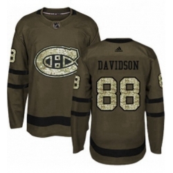 Mens Adidas Montreal Canadiens 88 Brandon Davidson Authentic Green Salute to Service NHL Jersey 