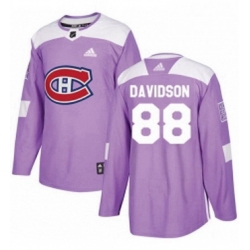 Mens Adidas Montreal Canadiens 88 Brandon Davidson Authentic Purple Fights Cancer Practice NHL Jersey 