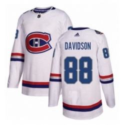 Mens Adidas Montreal Canadiens 88 Brandon Davidson Authentic White 2017 100 Classic NHL Jersey 