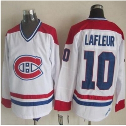 Montreal Canadiens #10 Guy Lafleur White CH-CCM Throwback Stitched NHL Jersey