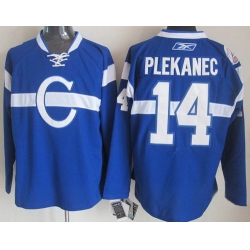 Montreal Canadiens 14 Tomas Plekanec Blue NHL Jerseys