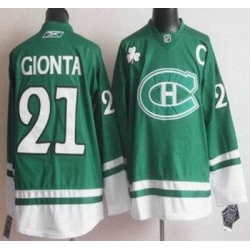 Montreal Canadiens 21 Brian Gionta Green NHL Jersey