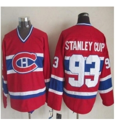 Montreal Canadiens #93 Stanley Cup Red CCM Throwback Stitched NHL Jersey