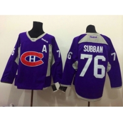 NHL Montreal Canadiens #76 PK Subban purple jerseys