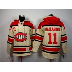NHL montreal canadiens #11 gallagher cream[pullover hooded sweatshirt]