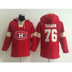 NHL montreal canadiens #76 subban red jersey[pullover hooded sweatshirt]