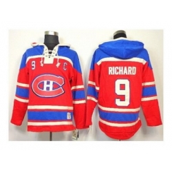 nhl jerseys montreal canadiens #9 richard red[pullover hooded sweatshirt patch C]