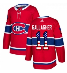 Youth Adidas Montreal Canadiens 11 Brendan Gallagher Authentic Red USA Flag Fashion NHL Jersey 
