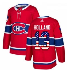 Youth Adidas Montreal Canadiens 13 Peter Holland Authentic Red USA Flag Fashion NHL Jersey 