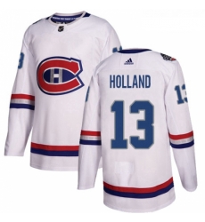 Youth Adidas Montreal Canadiens 13 Peter Holland Authentic White 2017 100 Classic NHL Jersey 