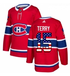 Youth Adidas Montreal Canadiens 15 Chris Terry Authentic Red USA Flag Fashion NHL Jersey 