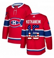 Youth Adidas Montreal Canadiens 15 Jesperi Kotkaniemi Authentic Red USA Flag Fashion NHL Jersey 