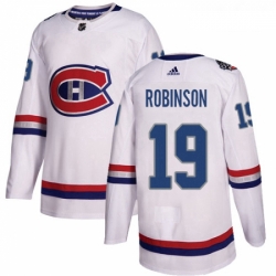Youth Adidas Montreal Canadiens 19 Larry Robinson Authentic White 2017 100 Classic NHL Jersey 