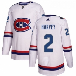 Youth Adidas Montreal Canadiens 2 Doug Harvey Authentic White 2017 100 Classic NHL Jersey 