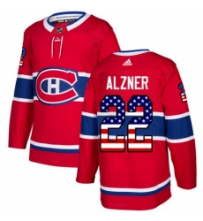 Youth Adidas Montreal Canadiens 22 Karl Alzner Authentic Red USA Flag Fashion NHL Jersey 
