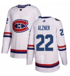 Youth Adidas Montreal Canadiens 22 Karl Alzner Authentic White 2017 100 Classic NHL Jersey 