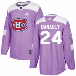 Youth Adidas Montreal Canadiens 24 Phillip Danault Authentic Purple Fights Cancer Practice NHL Jersey 