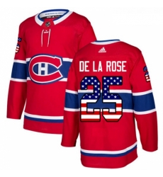 Youth Adidas Montreal Canadiens 25 Jacob de la Rose Authentic Red USA Flag Fashion NHL Jersey 