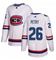 Youth Adidas Montreal Canadiens 26 Jeff Petry Authentic White 2017 100 Classic NHL Jersey 