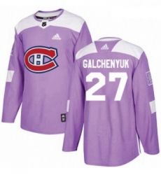 Youth Adidas Montreal Canadiens 27 Alex Galchenyuk Authentic Purple Fights Cancer Practice NHL Jersey 