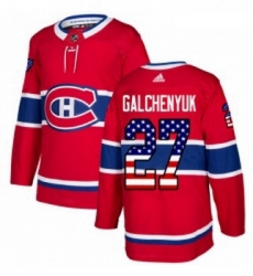 Youth Adidas Montreal Canadiens 27 Alex Galchenyuk Authentic Red USA Flag Fashion NHL Jersey 