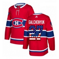 Youth Adidas Montreal Canadiens 27 Alex Galchenyuk Authentic Red USA Flag Fashion NHL Jersey 