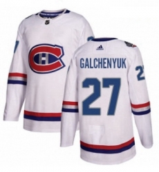 Youth Adidas Montreal Canadiens 27 Alex Galchenyuk Authentic White 2017 100 Classic NHL Jersey 
