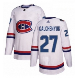 Youth Adidas Montreal Canadiens 27 Alex Galchenyuk Authentic White 2017 100 Classic NHL Jersey 