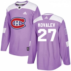 Youth Adidas Montreal Canadiens 27 Alexei Kovalev Authentic Purple Fights Cancer Practice NHL Jersey 
