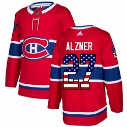 Youth Adidas Montreal Canadiens 27 Karl Alzner Authentic Red USA Flag Fashion NHL Jersey 