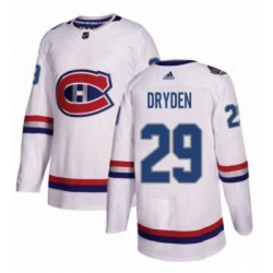 Youth Adidas Montreal Canadiens 29 Ken Dryden Authentic White 2017 100 Classic NHL Jersey 