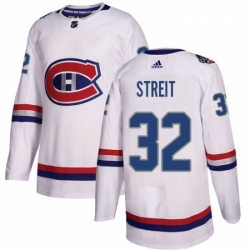 Youth Adidas Montreal Canadiens 32 Mark Streit Authentic White 2017 100 Classic NHL Jersey 