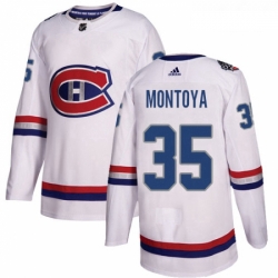 Youth Adidas Montreal Canadiens 35 Al Montoya Authentic White 2017 100 Classic NHL Jersey 