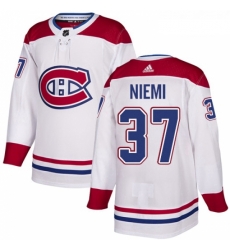 Youth Adidas Montreal Canadiens 37 Antti Niemi Authentic White Away NHL Jersey 