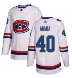Youth Adidas Montreal Canadiens 40 Joel Armia Authentic White 2017 100 Classic NHL Jersey 