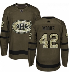 Youth Adidas Montreal Canadiens 42 Dominic Moore Authentic Green Salute to Service NHL Jersey 