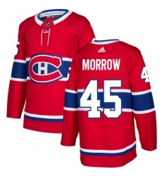 Youth Adidas Montreal Canadiens 45 Joe Morrow Authentic Red Home NHL Jersey 