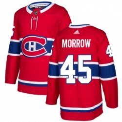 Youth Adidas Montreal Canadiens 45 Joe Morrow Authentic Red Home NHL Jersey 