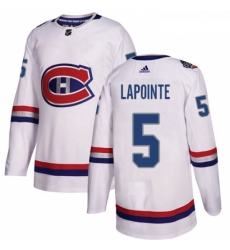 Youth Adidas Montreal Canadiens 5 Guy Lapointe Authentic White 2017 100 Classic NHL Jersey 
