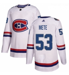 Youth Adidas Montreal Canadiens 53 Victor Mete Authentic White 2017 100 Classic NHL Jersey 